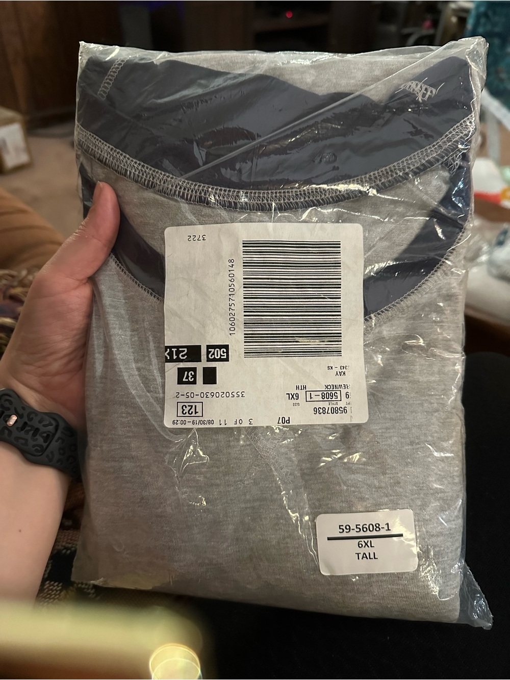 Gray and Navy Crewneck Tee - New in Package Men’s 6XL Big & Tall